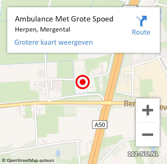 Locatie op kaart van de 112 melding: Ambulance Met Grote Spoed Naar Herpen, Mergental op 28 juli 2017 23:31