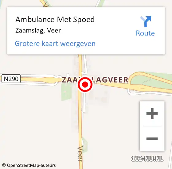 Locatie op kaart van de 112 melding: Ambulance Met Spoed Naar Zaamslag, Veer op 28 juli 2017 23:37