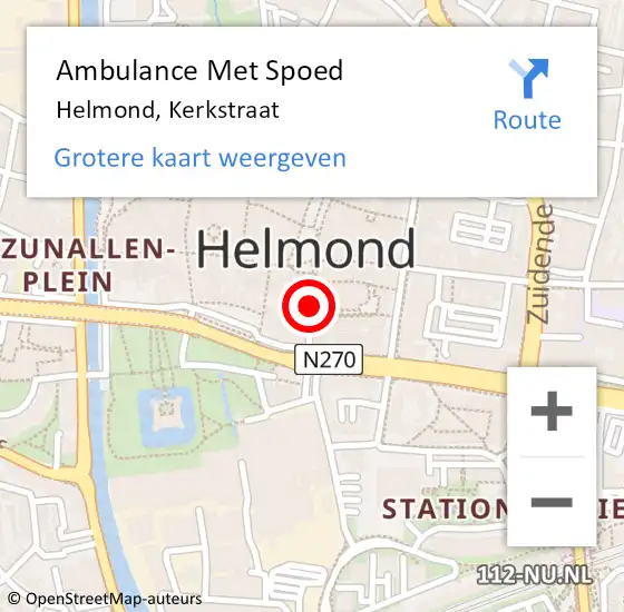Locatie op kaart van de 112 melding: Ambulance Met Spoed Naar Helmond, Kerkstraat op 28 juli 2017 23:40