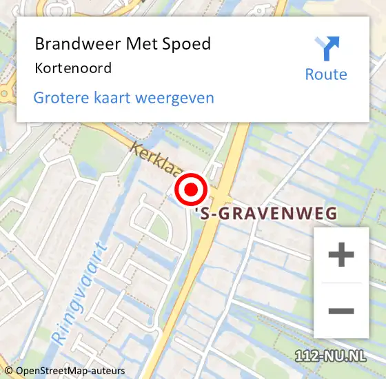 Locatie op kaart van de 112 melding: Brandweer Met Spoed Naar Kortenoord op 29 juli 2017 00:06