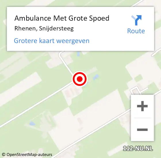 Locatie op kaart van de 112 melding: Ambulance Met Grote Spoed Naar Rhenen, Snijdersteeg op 29 juli 2017 03:53