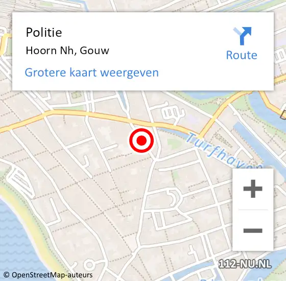 Locatie op kaart van de 112 melding: Politie Hoorn Nh, Gouw op 29 juli 2017 06:12