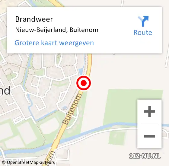 Locatie op kaart van de 112 melding: Brandweer Nieuw-Beijerland, Buitenom op 29 juli 2017 06:29