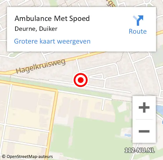 Locatie op kaart van de 112 melding: Ambulance Met Spoed Naar Deurne, Duiker op 29 juli 2017 09:07