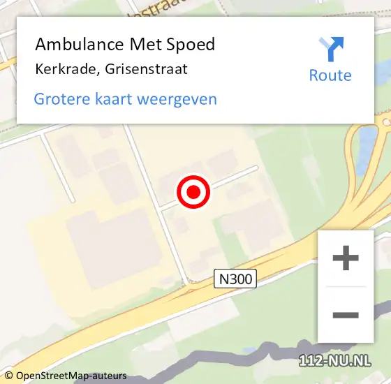 Locatie op kaart van de 112 melding: Ambulance Met Spoed Naar Kerkrade, Grisenstraat op 28 januari 2014 11:53