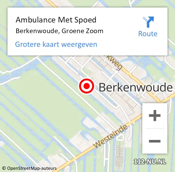 Locatie op kaart van de 112 melding: Ambulance Met Spoed Naar Berkenwoude, Groene Zoom op 29 juli 2017 10:35