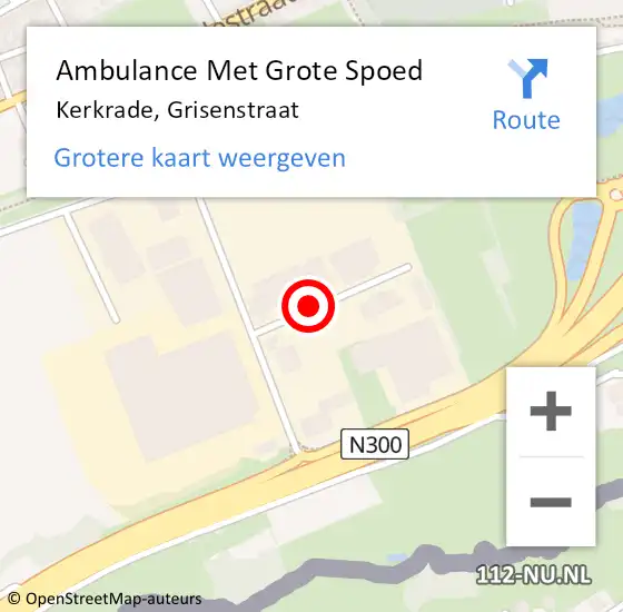 Locatie op kaart van de 112 melding: Ambulance Met Grote Spoed Naar Kerkrade, Grisenstraat op 28 januari 2014 11:54