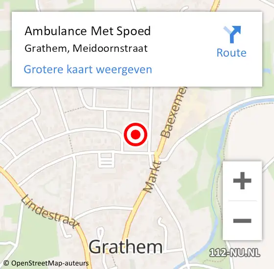 Locatie op kaart van de 112 melding: Ambulance Met Spoed Naar Grathem, Meidoornstraat op 29 juli 2017 11:17