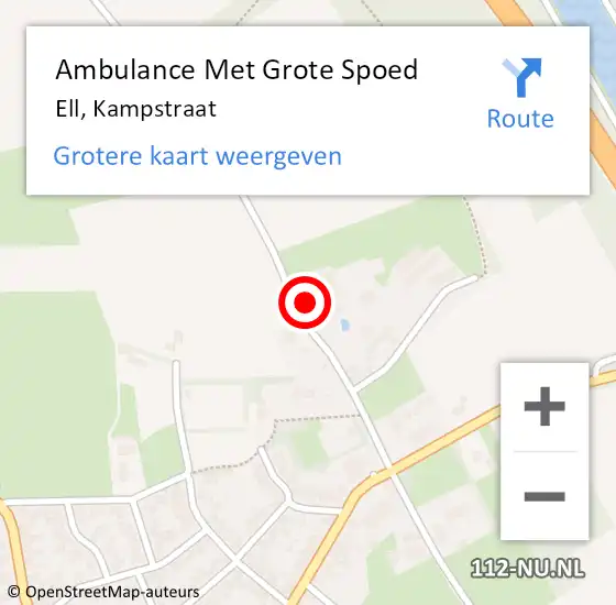 Locatie op kaart van de 112 melding: Ambulance Met Grote Spoed Naar Ell, Kampstraat op 29 juli 2017 11:19