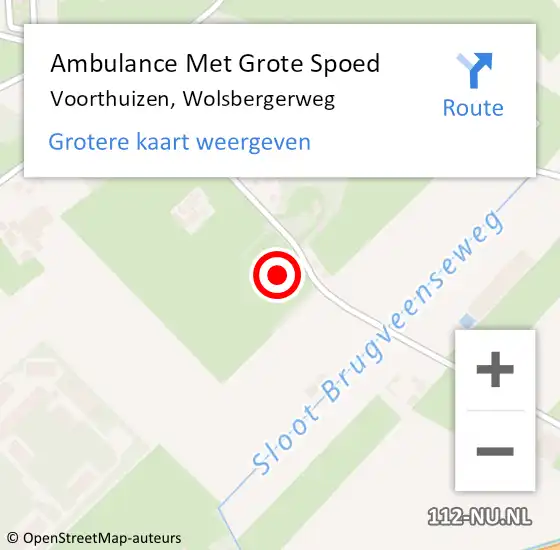 Locatie op kaart van de 112 melding: Ambulance Met Grote Spoed Naar Voorthuizen, Wolsbergerweg op 29 juli 2017 11:31