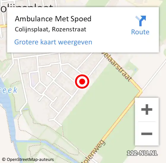 Locatie op kaart van de 112 melding: Ambulance Met Spoed Naar Colijnsplaat, Rozenstraat op 29 juli 2017 11:54