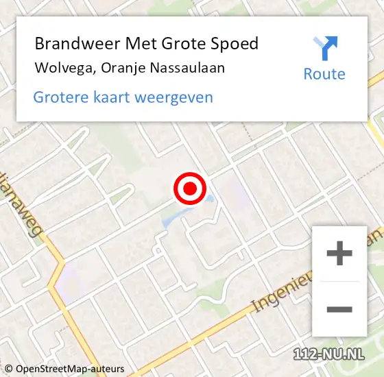 Locatie op kaart van de 112 melding: Brandweer Met Grote Spoed Naar Wolvega, Oranje Nassaulaan op 29 juli 2017 12:39