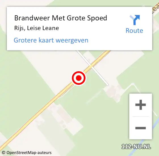 Locatie op kaart van de 112 melding: Brandweer Met Grote Spoed Naar Rijs, Leise Leane op 29 juli 2017 13:19