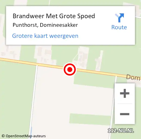 Locatie op kaart van de 112 melding: Brandweer Met Grote Spoed Naar Punthorst, Domineesakker op 29 juli 2017 13:26