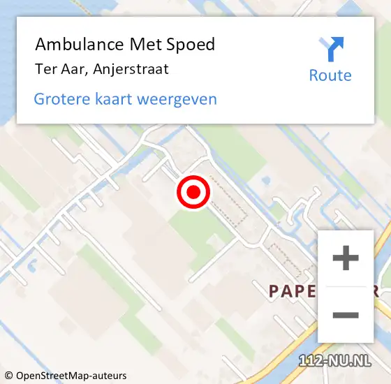 Locatie op kaart van de 112 melding: Ambulance Met Spoed Naar Ter Aar, Anjerstraat op 29 juli 2017 13:34