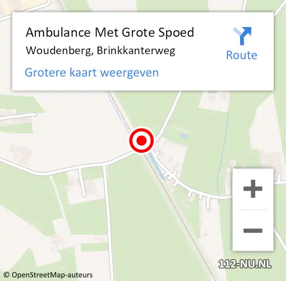 Locatie op kaart van de 112 melding: Ambulance Met Grote Spoed Naar Woudenberg, Brinkkanterweg op 29 juli 2017 14:37