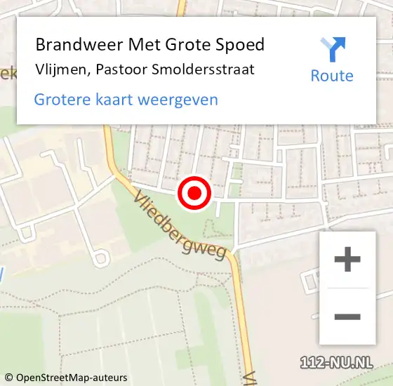 Locatie op kaart van de 112 melding: Brandweer Met Grote Spoed Naar Vlijmen, Pastoor Smoldersstraat op 29 juli 2017 14:49