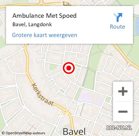 Locatie op kaart van de 112 melding: Ambulance Met Spoed Naar Bavel, Langdonk op 29 juli 2017 15:33