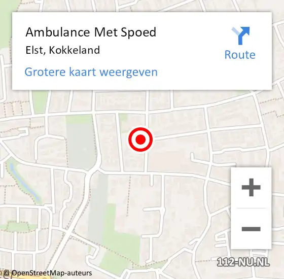 Locatie op kaart van de 112 melding: Ambulance Met Spoed Naar Elst, Kokkeland op 29 juli 2017 16:09