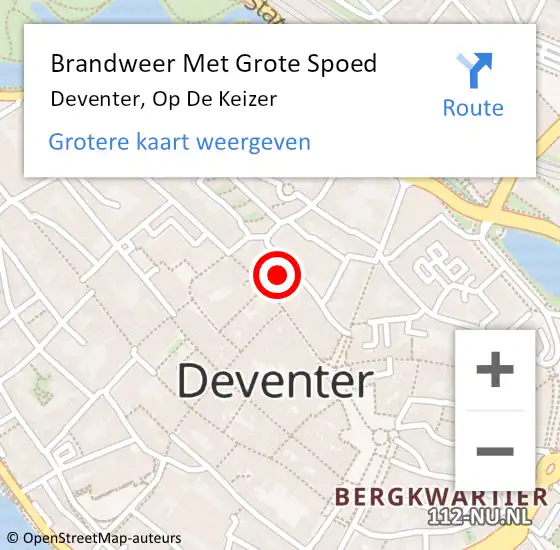 Locatie op kaart van de 112 melding: Brandweer Met Grote Spoed Naar Deventer, Op de Keizer op 29 juli 2017 16:55