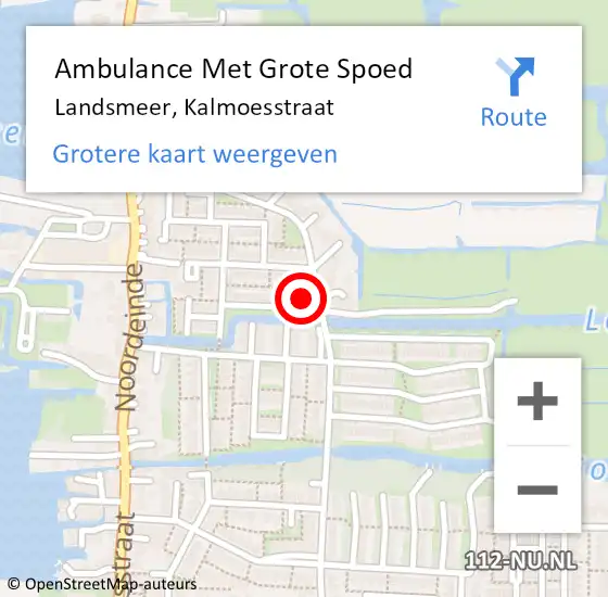 Locatie op kaart van de 112 melding: Ambulance Met Grote Spoed Naar Landsmeer, Kalmoesstraat op 29 juli 2017 17:15