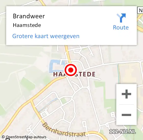 Locatie op kaart van de 112 melding: Brandweer Haamstede op 29 juli 2017 17:22