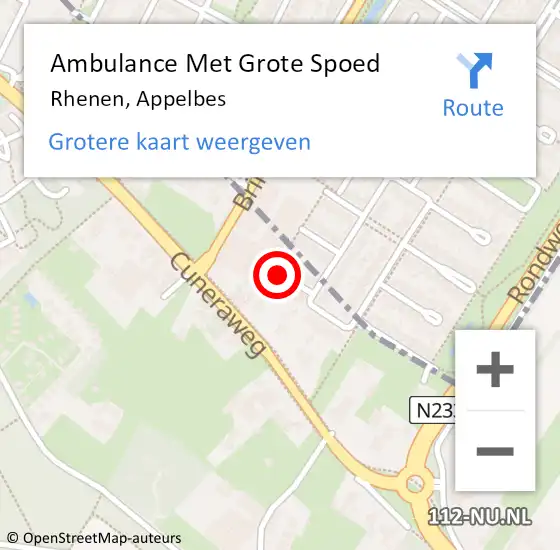 Locatie op kaart van de 112 melding: Ambulance Met Grote Spoed Naar Rhenen, Appelbes op 29 juli 2017 17:37