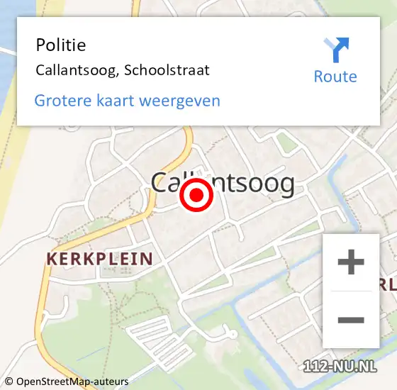 Locatie op kaart van de 112 melding: Politie Callantsoog, Schoolstraat op 29 juli 2017 17:51