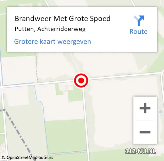 Locatie op kaart van de 112 melding: Brandweer Met Grote Spoed Naar Putten, Achterridderweg op 29 juli 2017 18:13