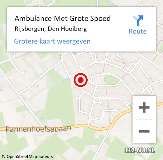 Locatie op kaart van de 112 melding: Ambulance Met Grote Spoed Naar Rijsbergen, Den Hooiberg op 29 juli 2017 19:39