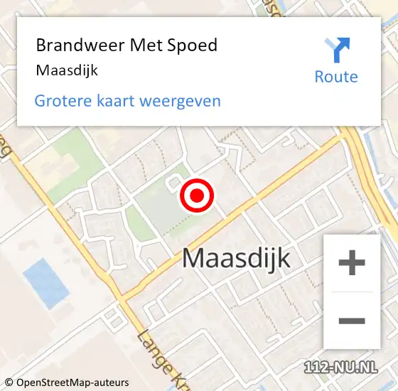 Locatie op kaart van de 112 melding: Brandweer Met Spoed Naar Maasdijk op 29 juli 2017 20:42