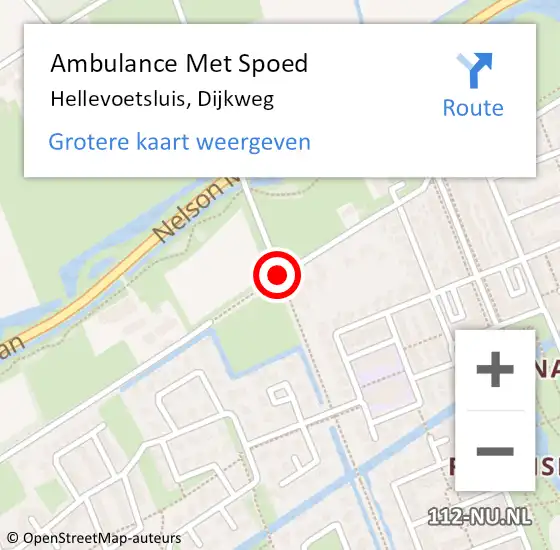 Locatie op kaart van de 112 melding: Ambulance Met Spoed Naar Hellevoetsluis, Dijkweg op 29 juli 2017 20:46