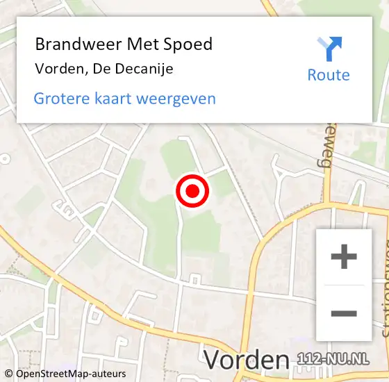 Locatie op kaart van de 112 melding: Brandweer Met Spoed Naar Vorden, De Decanije op 29 juli 2017 20:58