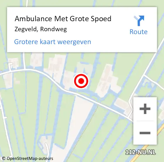 Locatie op kaart van de 112 melding: Ambulance Met Grote Spoed Naar Zegveld, Rondweg op 29 juli 2017 21:56