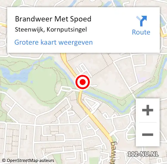 Locatie op kaart van de 112 melding: Brandweer Met Spoed Naar Steenwijk, Kornputsingel op 29 juli 2017 23:12