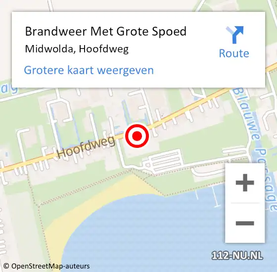 Locatie op kaart van de 112 melding: Brandweer Met Grote Spoed Naar Midwolda, Hoofdweg op 29 juli 2017 23:53