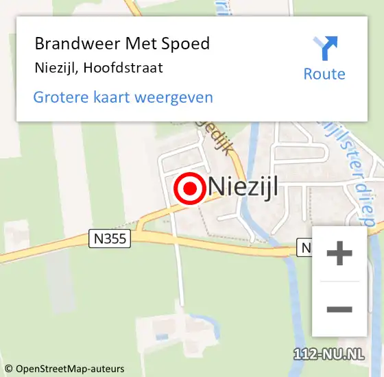 Locatie op kaart van de 112 melding: Brandweer Met Spoed Naar Niezijl, Hoofdstraat op 30 juli 2017 00:16