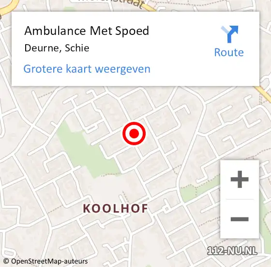 Locatie op kaart van de 112 melding: Ambulance Met Spoed Naar Deurne, Schie op 30 juli 2017 00:24