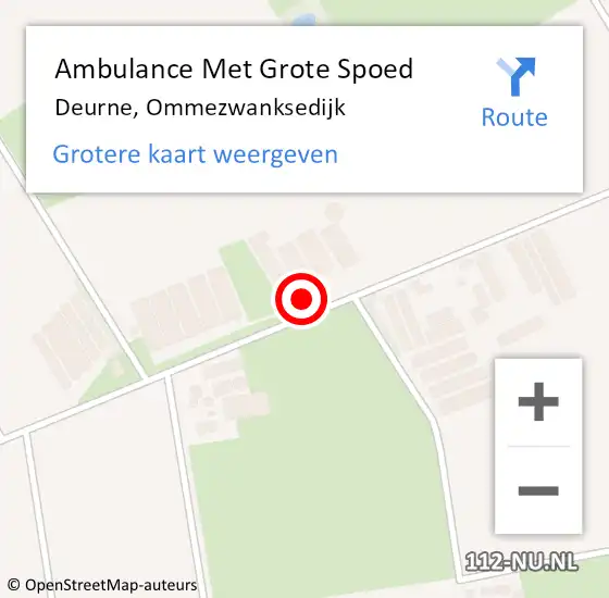 Locatie op kaart van de 112 melding: Ambulance Met Grote Spoed Naar Deurne, Ommezwanksedijk op 30 juli 2017 00:36