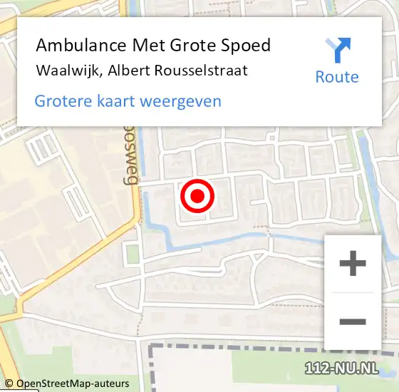 Locatie op kaart van de 112 melding: Ambulance Met Grote Spoed Naar Waalwijk, Albert Rousselstraat op 30 juli 2017 00:59