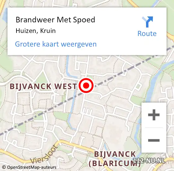 Locatie op kaart van de 112 melding: Brandweer Met Spoed Naar Huizen, Kruin op 30 juli 2017 03:52