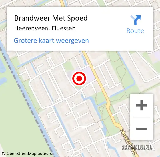 Locatie op kaart van de 112 melding: Brandweer Met Spoed Naar Heerenveen, Fluessen op 28 januari 2014 13:09