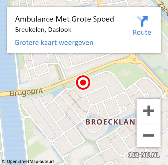 Locatie op kaart van de 112 melding: Ambulance Met Grote Spoed Naar Breukelen, Daslook op 30 juli 2017 09:22