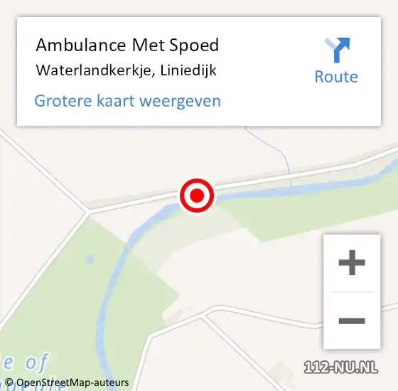 Locatie op kaart van de 112 melding: Ambulance Met Spoed Naar Waterlandkerkje, Liniedijk op 30 juli 2017 09:54