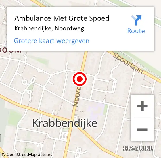 Locatie op kaart van de 112 melding: Ambulance Met Grote Spoed Naar Krabbendijke, Noordweg op 30 juli 2017 10:24