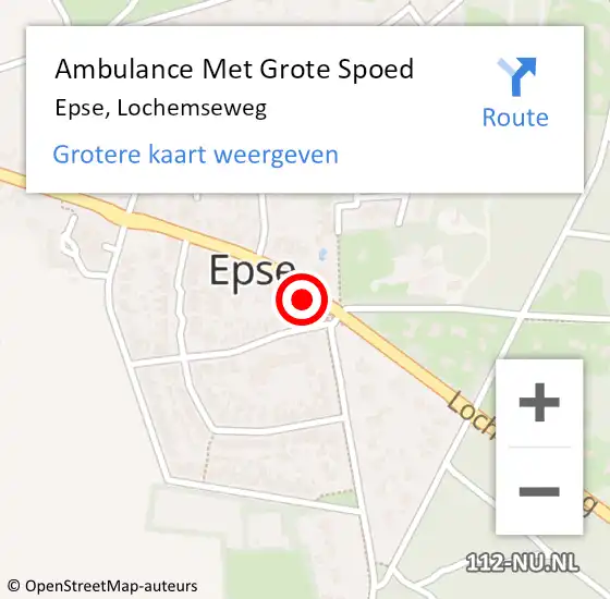 Locatie op kaart van de 112 melding: Ambulance Met Grote Spoed Naar Epse, Lochemseweg op 30 juli 2017 11:02