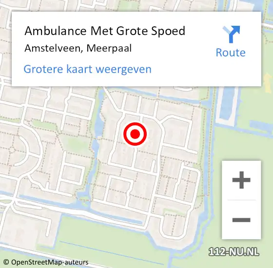 Locatie op kaart van de 112 melding: Ambulance Met Grote Spoed Naar Amstelveen, Meerpaal op 30 juli 2017 13:58