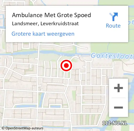 Locatie op kaart van de 112 melding: Ambulance Met Grote Spoed Naar Landsmeer, Leverkruidstraat op 30 juli 2017 15:34