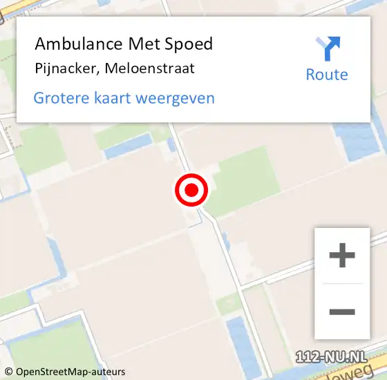 Locatie op kaart van de 112 melding: Ambulance Met Spoed Naar Pijnacker, Meloenstraat op 30 juli 2017 15:38