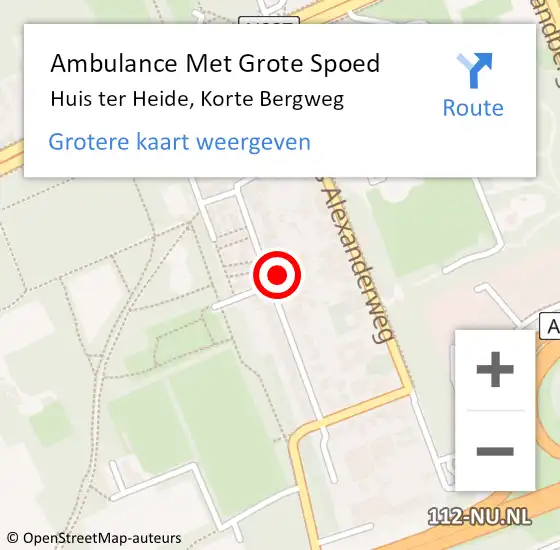 Locatie op kaart van de 112 melding: Ambulance Met Grote Spoed Naar Huis ter Heide, Korte Bergweg op 30 juli 2017 16:00